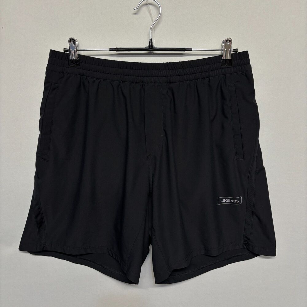 Legends Men Gym Active Luka Shorts with Liner 7" Size Large Black C139 -27